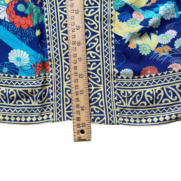 Soft Surroundings Cardigan Topper Women's L/XL Blue Yellow Floral Open Front - Picture 13 of 13